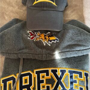 Drexel University sweatshirt L & baseball cap